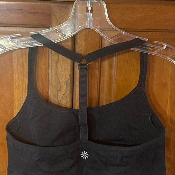 Athleta What’s On First Comfort Seamless Bra Black ￼Size M Adj T-Back Straps $78 - Picture 4 of 9